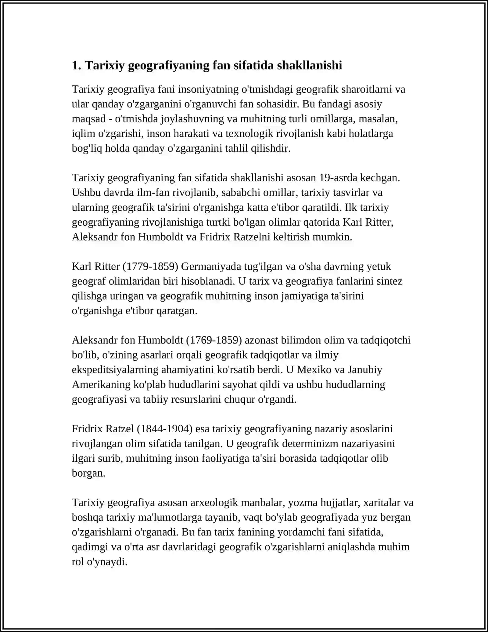 TARIXIY GEOGRAFIYANING VAZIFALARI, SHAKLLANISHI VA TARAQQIYOTI 4