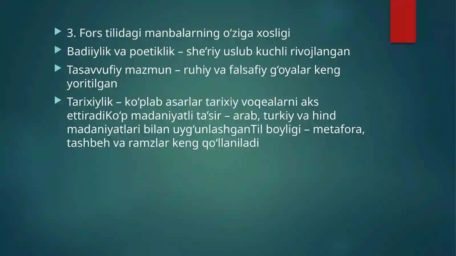 Fors tilidagi manbalarning yaratilish tarixi va o’ziga xosligi 4