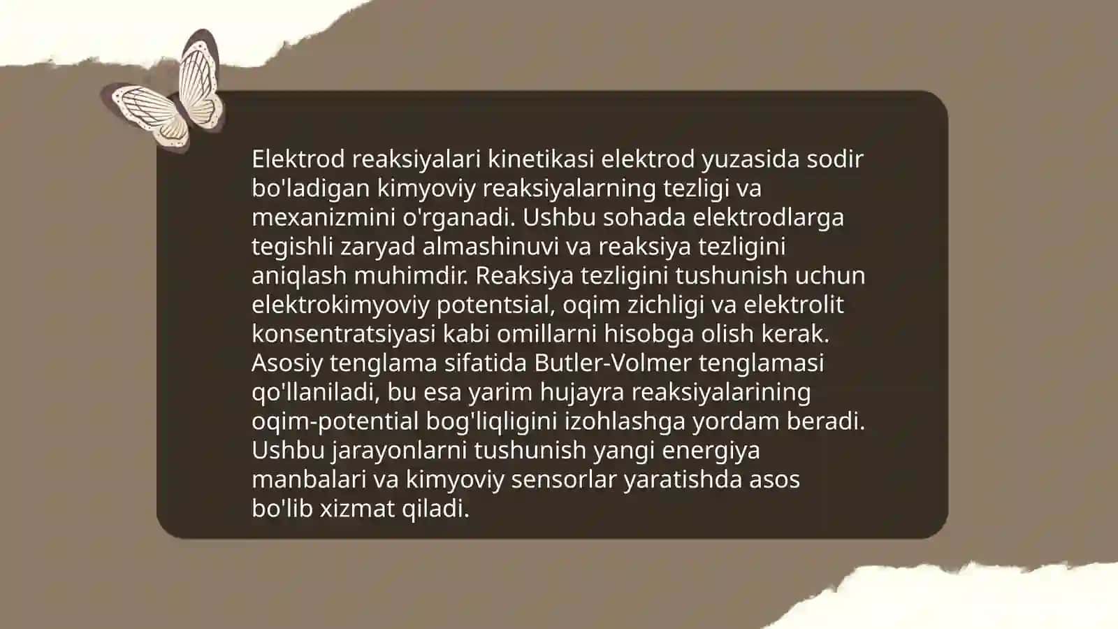 Elektrokimyoviy jarayonlarning kinetik qonuniyatlarini aniqlash 4