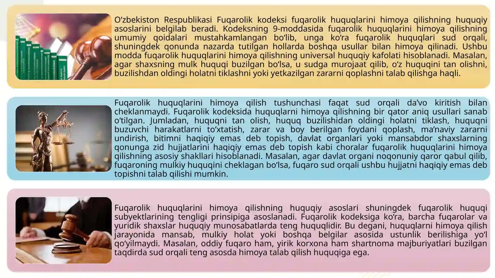 FUQAROLIK HUQUQIDA HUQUQLARNI TIKLASH USULLARI 4