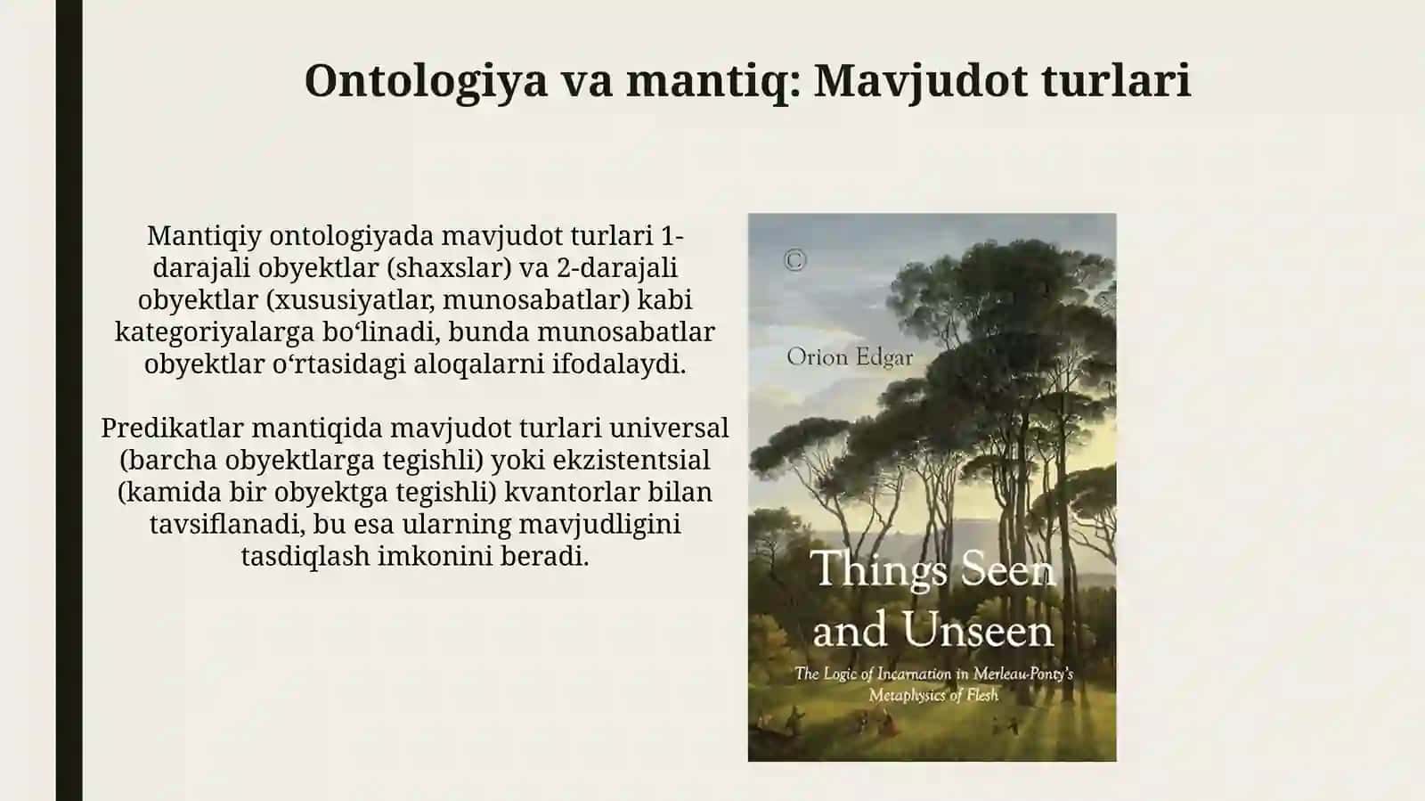 Ontologiya borliq falsafasi va mantiqi 4