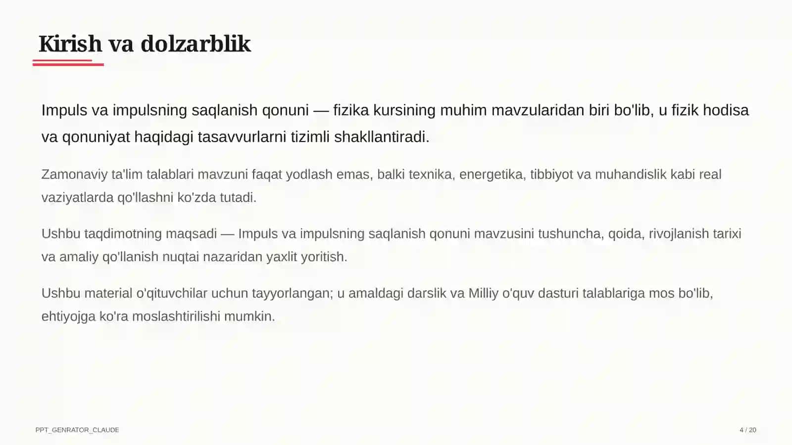 Impuls va impulsning saqlanish qonuni (9-sinf) 4