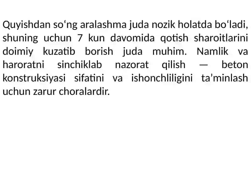 Beton qotish jarayonidan a'zorat 4