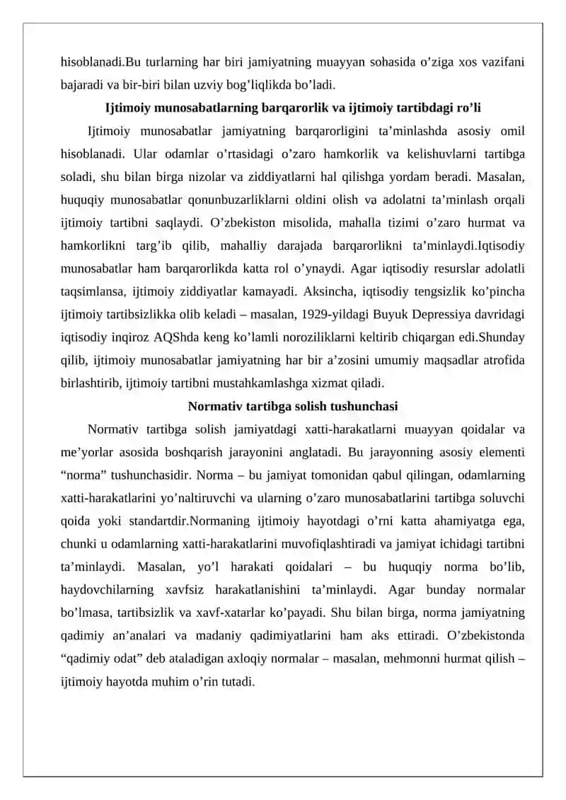 Ijtimoiy munosabatlarni normativ tartibga solishning ob’ektiv zaruriyati 4