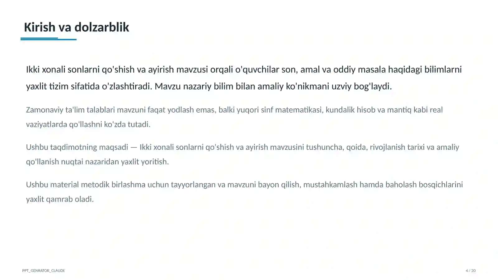 Ikki xonali sonlarni qo'shish va ayirish (2-sinf) 4