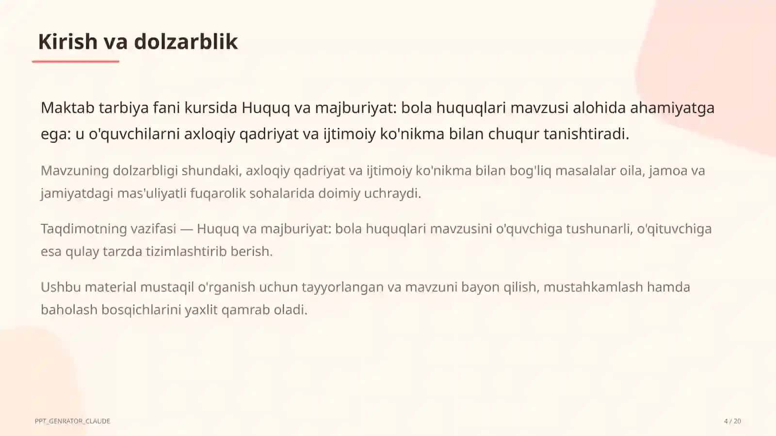 Huquq va majburiyat: bola huquqlari (8-sinf) 4