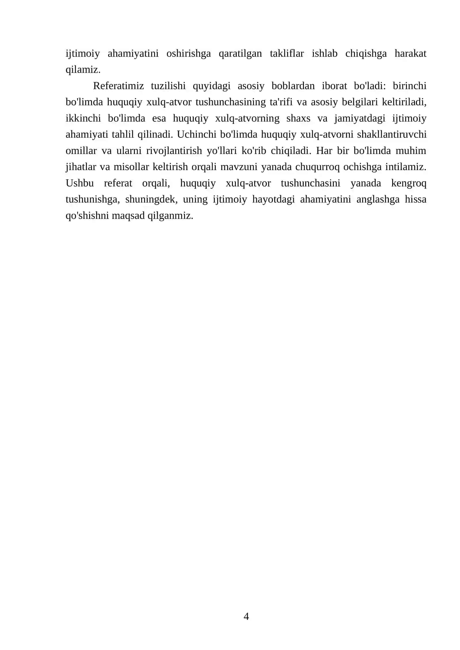 Huquqiy xulq-atvor tushunchasi belgilari va ijtimoiy ahamiyati 4
