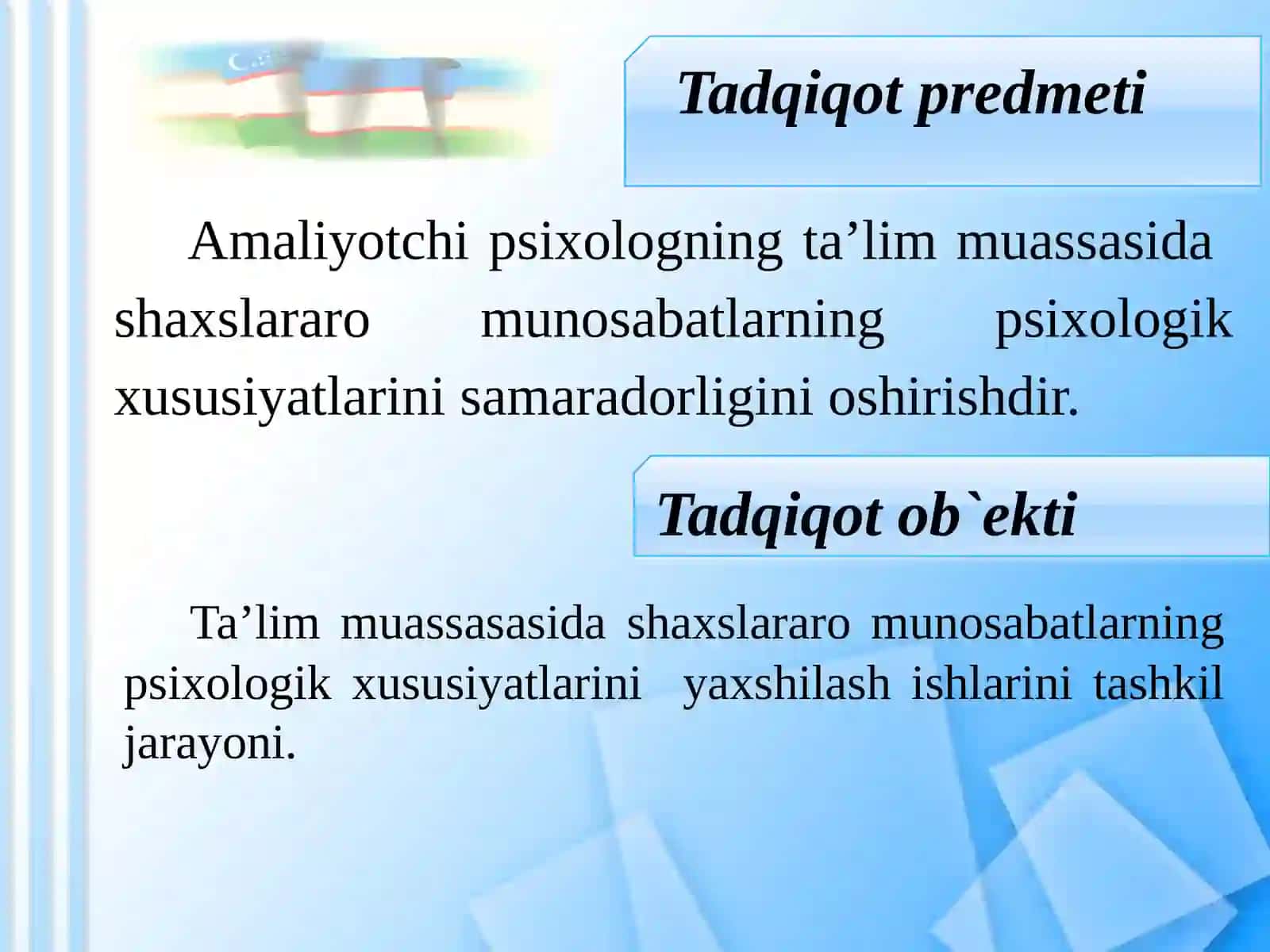 Ta’lim muassasasi darslari qismlarining psixologik xususiyatlari 4