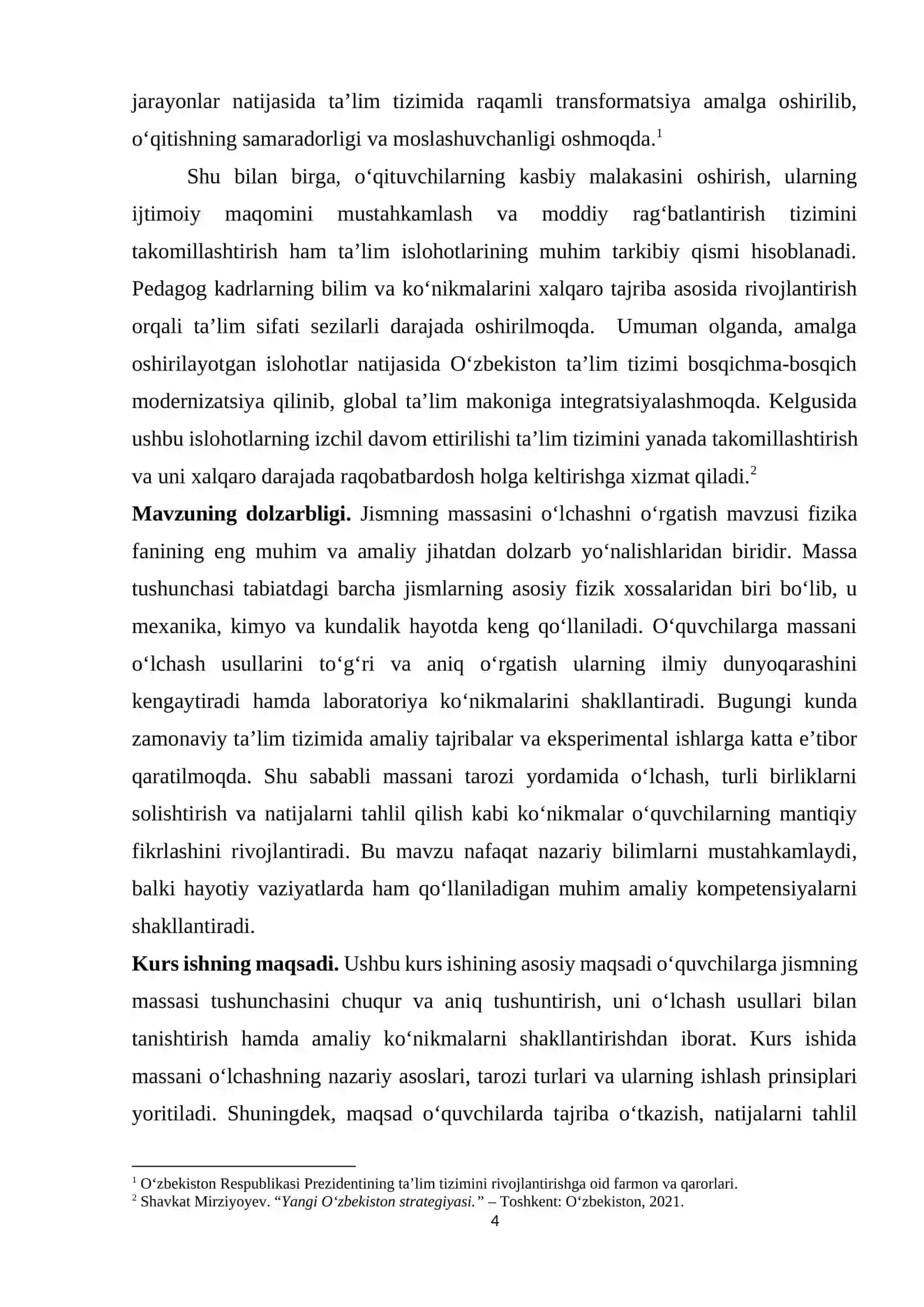 JISMNING MASSASINI O’LCHASH O’RGATISH 4