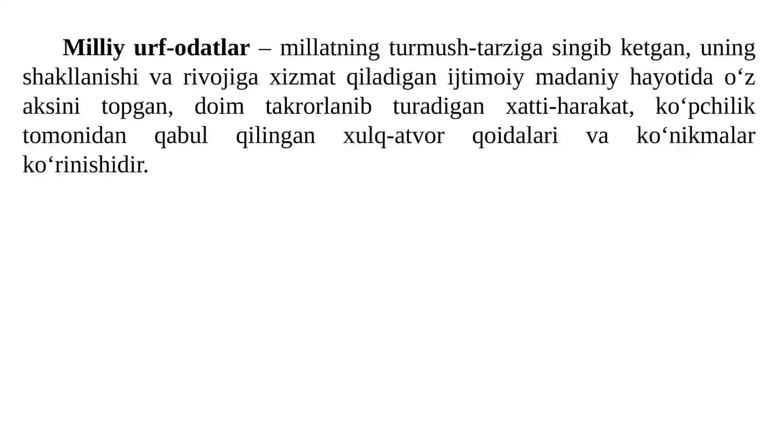 Xalq pedagogikasida milliy urf-odatlar, an’analar, udumlar va marosimlarning tarbiya vositasi sifatidagi o’rni 4
