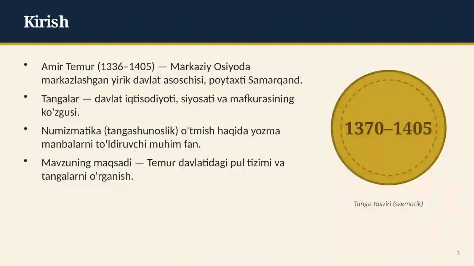 AMIR TEMUR DAVLATI TANGALARI 4