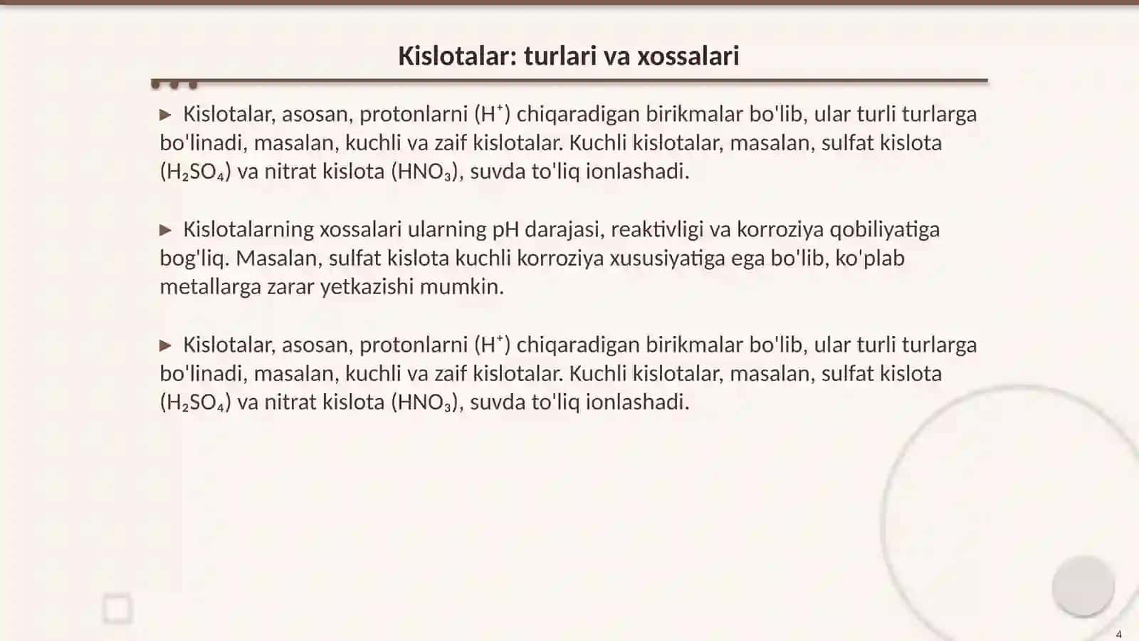Anorganik birikmalarning asosiy sinflari mavzusiga oid tajribalar o‘tkazish metodikasi 4