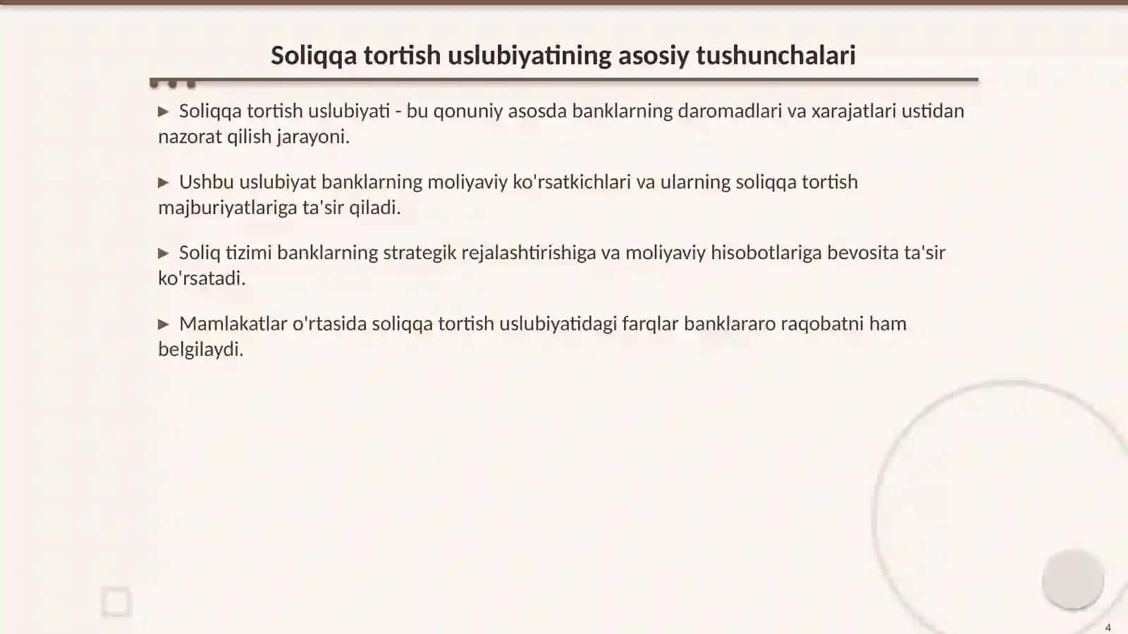 Tijorat banklarini soliqqa tortish uslubiyati 4