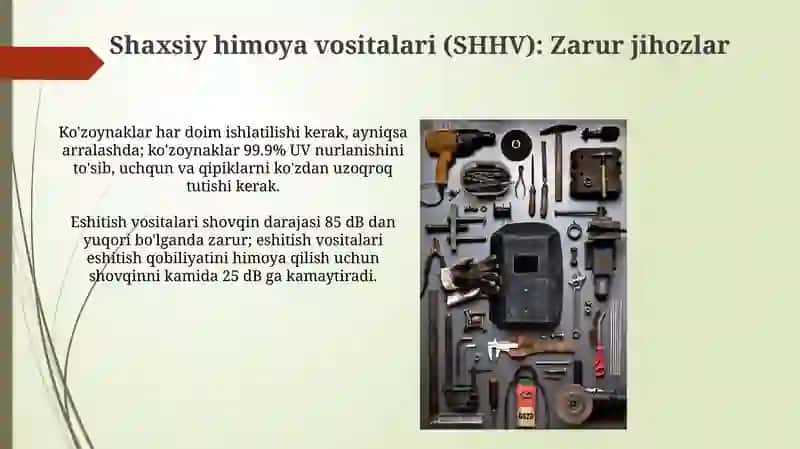 Duradgorlik dastgohlari va asboblaridan foydalanishda texnika xavfsizligi 4