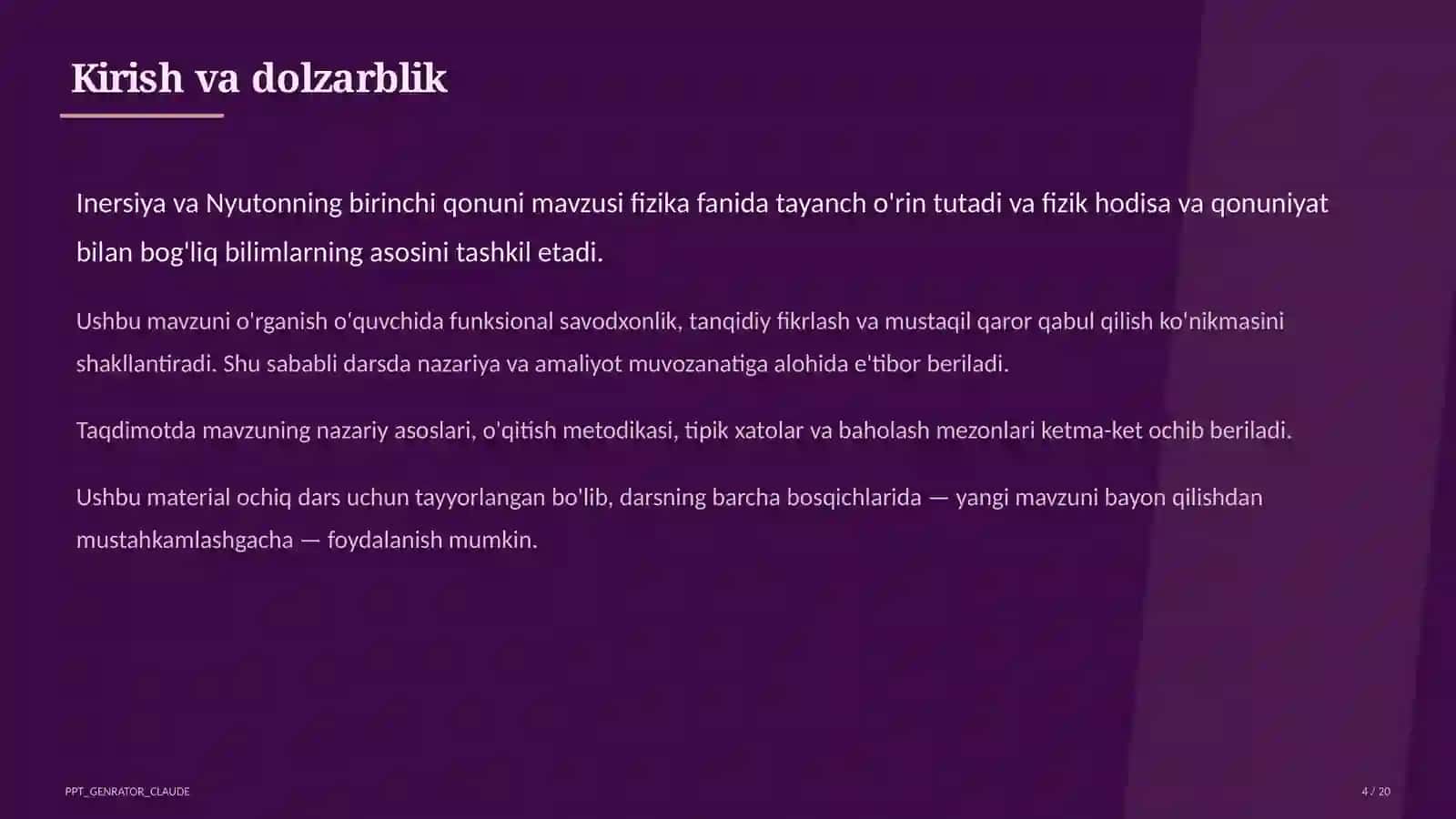 Inersiya va Nyutonning birinchi qonuni (7-sinf) 4