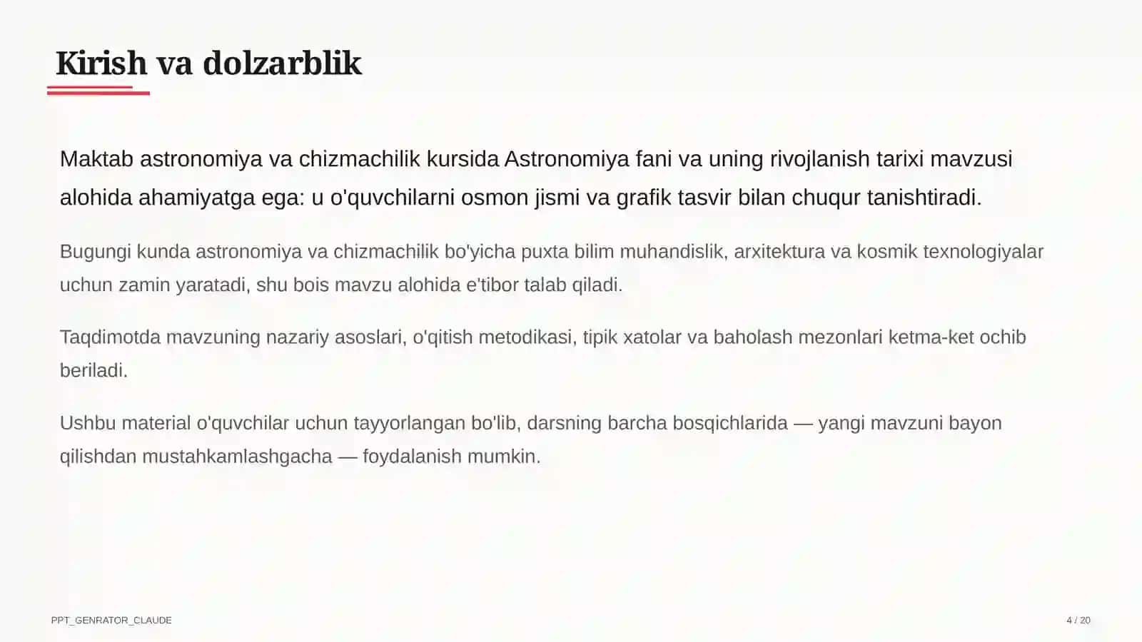 Astronomiya fani va uning rivojlanish tarixi (10-sinf) 4