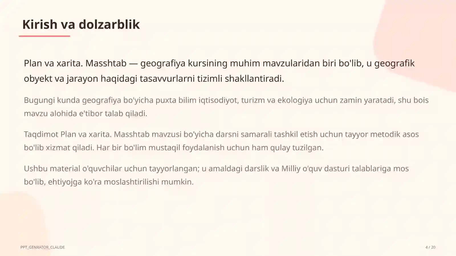 Plan va xarita. Masshtab (5-sinf) 4