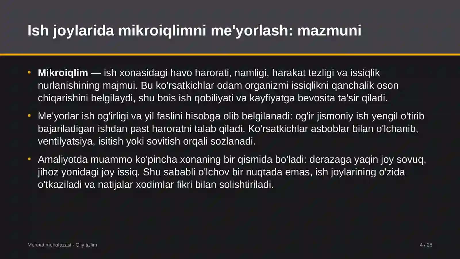 profilaktika inspektorlari xizmatida ish joylarida mikroiqlimni me'yorlash 8987 4