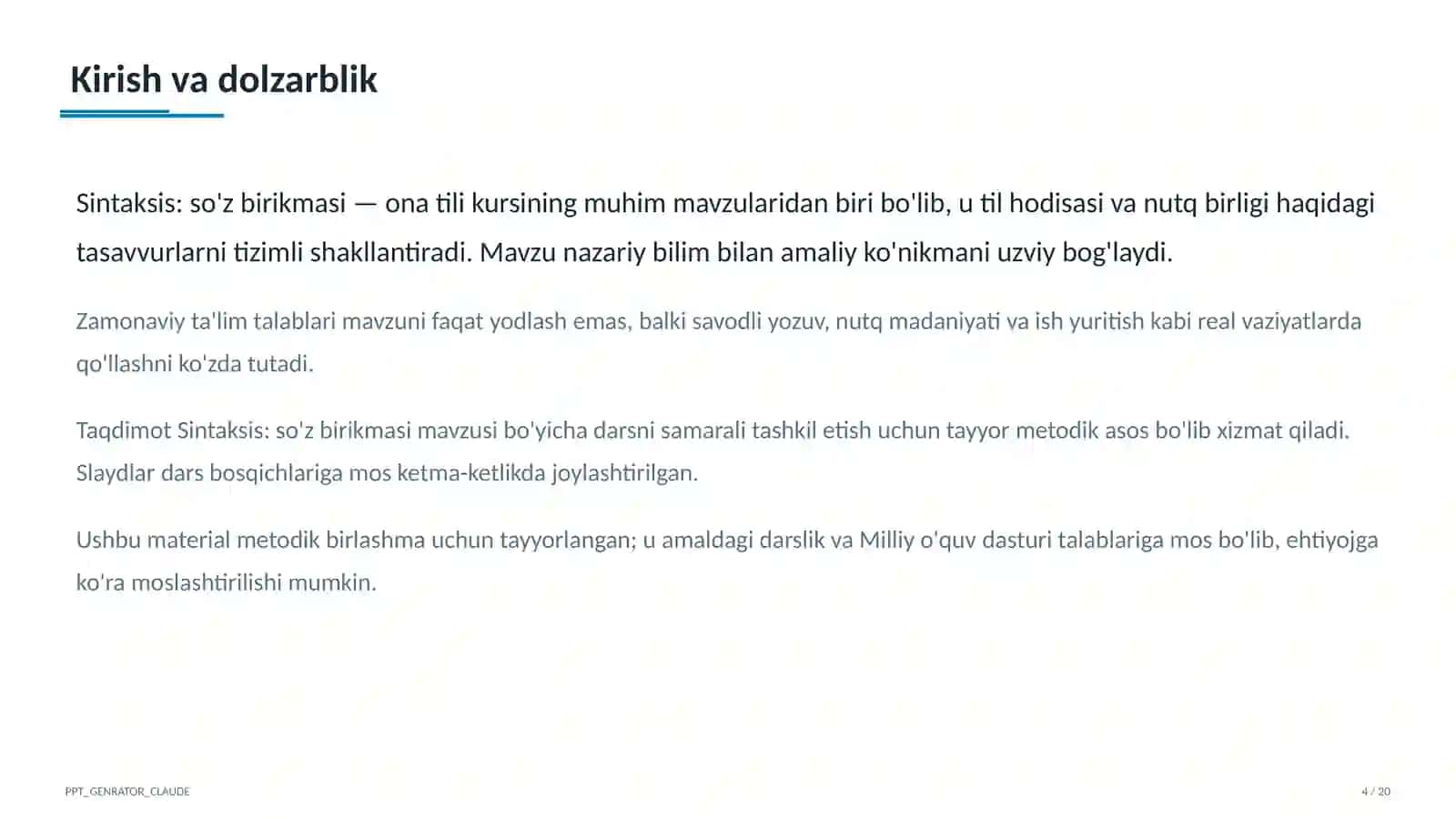 Sintaksis: so'z birikmasi (8-sinf) 4