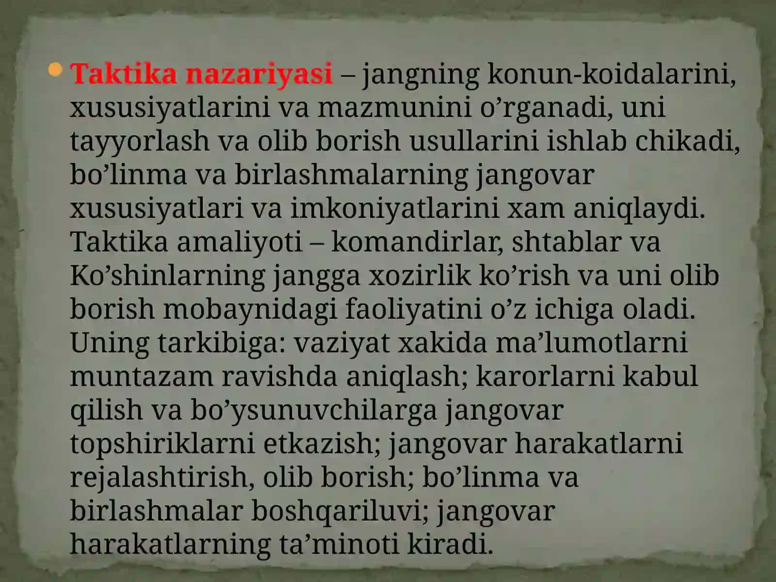 UMUMQO’SHIN JANG ASOSLARI 4