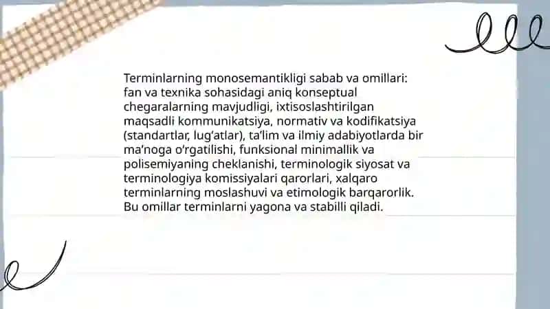 Terminlarning monosemantik xarakteri 4