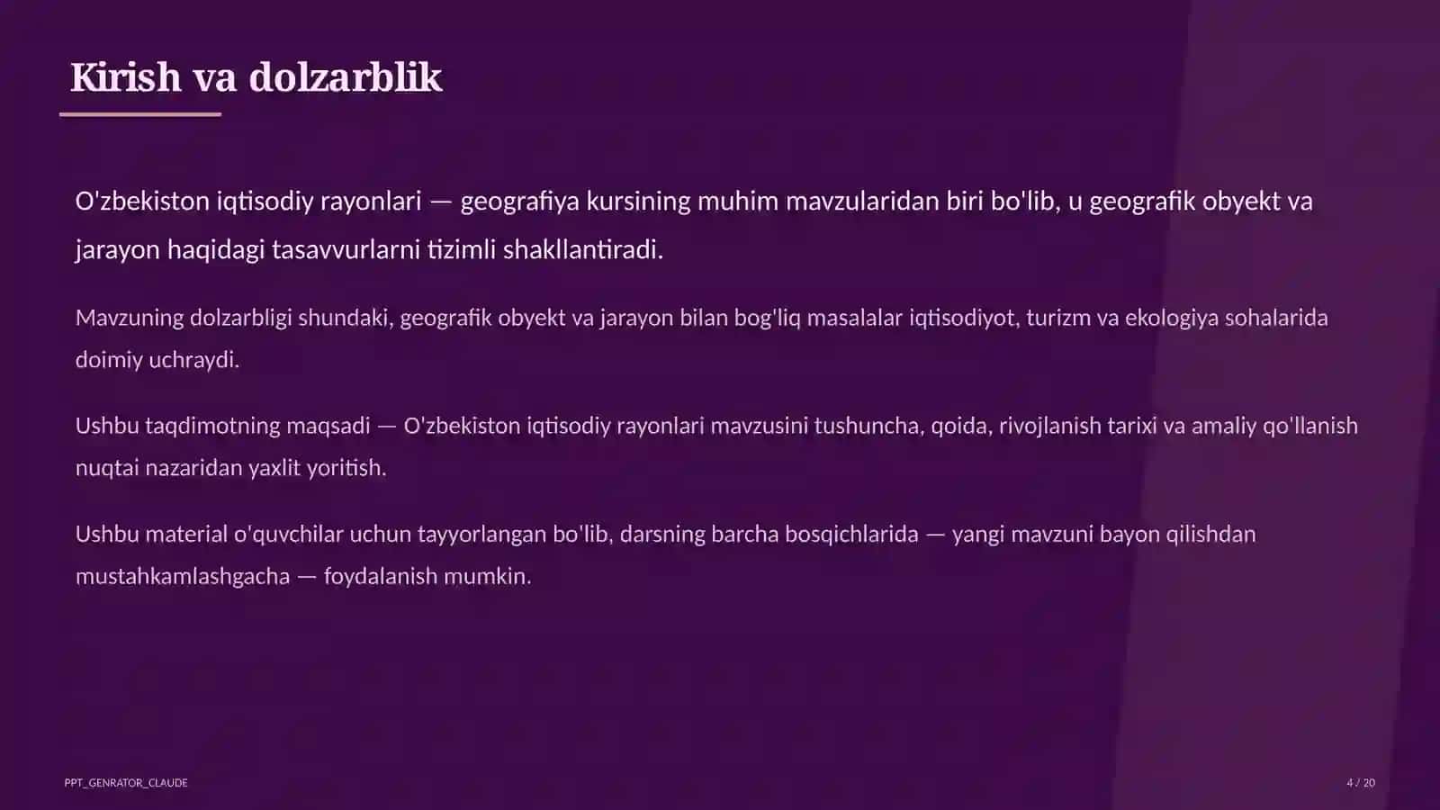 O'zbekiston iqtisodiy rayonlari (9-sinf) 4