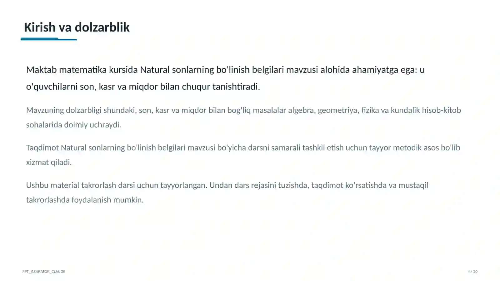 Natural sonlarning bo'linish belgilari (5-sinf) 4