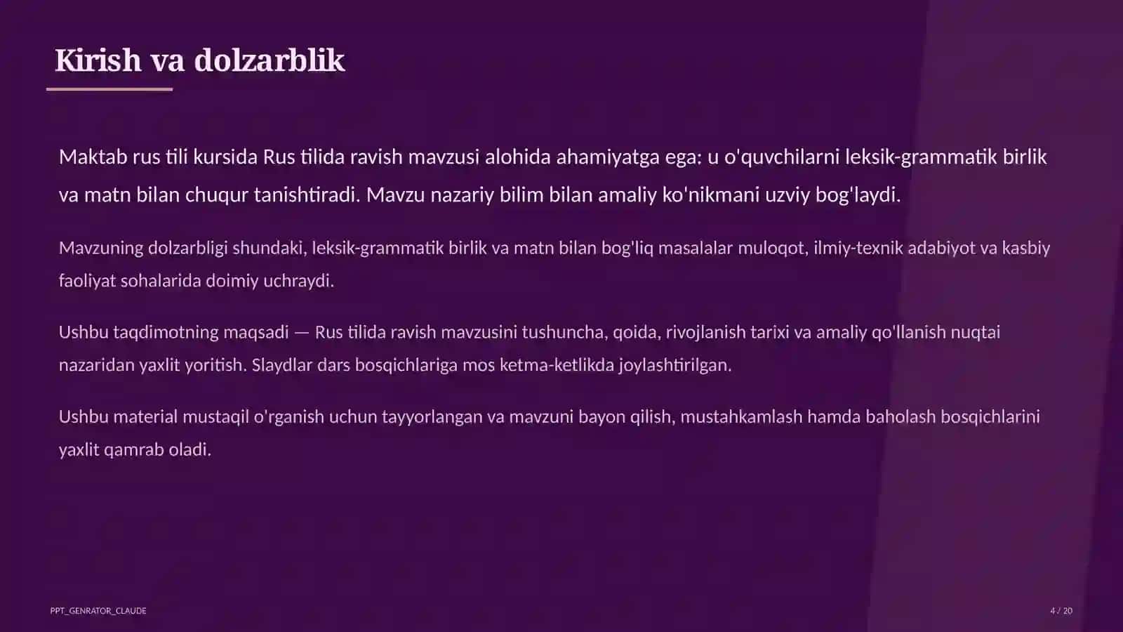 Rus tilida ravish (7-sinf) 4