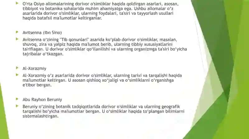 Ibn Sinoning dorivor o'simliklarni o'rganishga qo'shgan hissasi 4