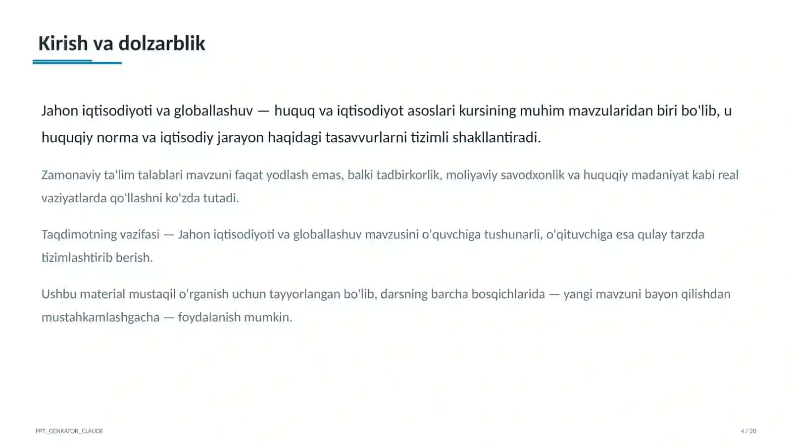 Jahon iqtisodiyoti va globallashuv (11-sinf) 4
