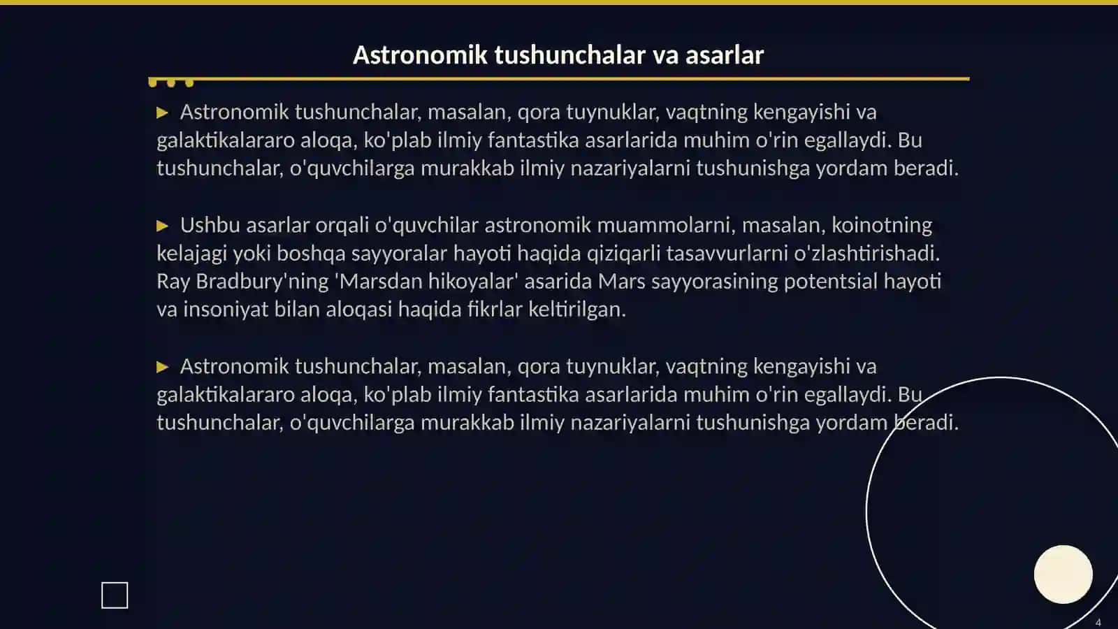 Astronomiyani o‘qitishda ilmiy fantastik asarlarning astronomik mazmuniga murojaat etish 4