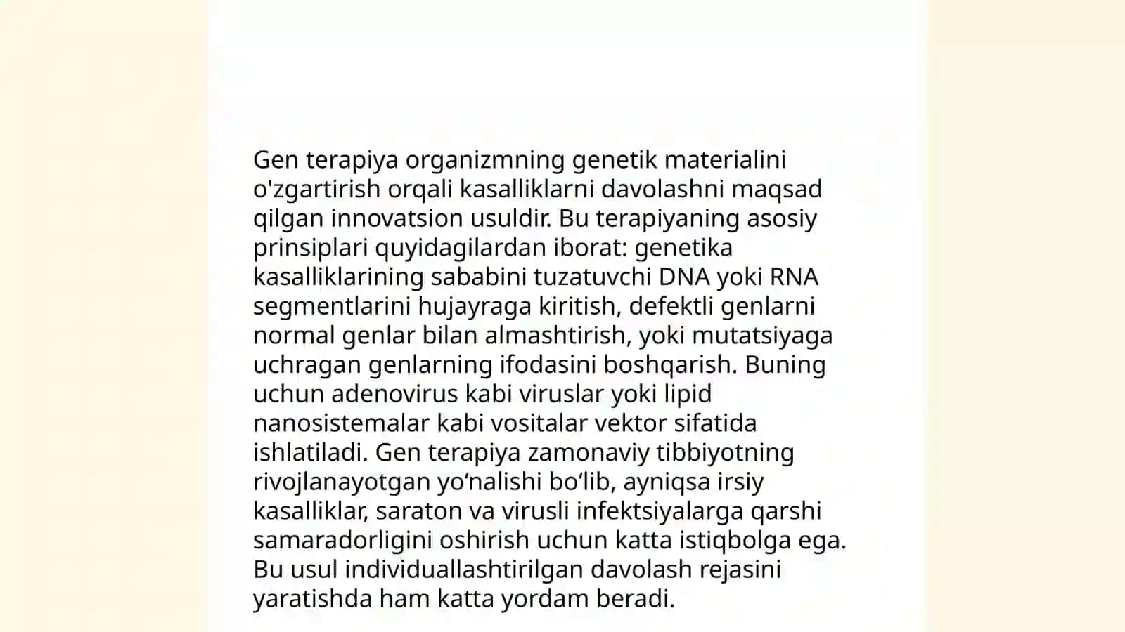 Odamda neyrodegenerativ kasalliklar va gen terapiyasi M+ 4