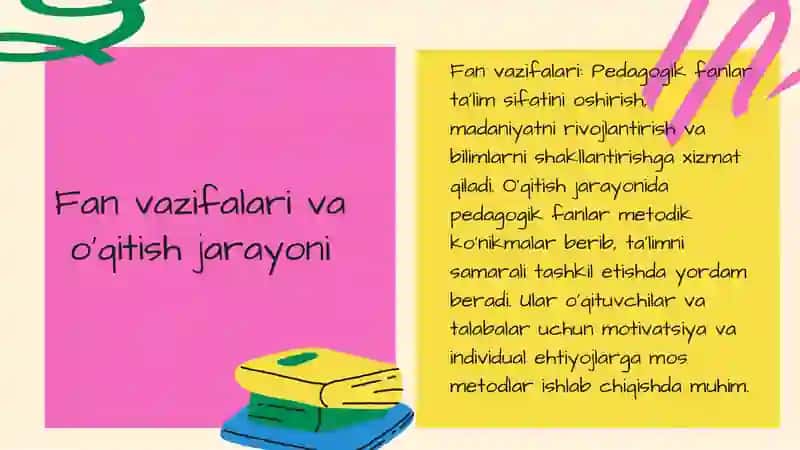 Pedagogik fanlarni oqitish metodikasi fanining predmeti maqsadi va vazifalari 4