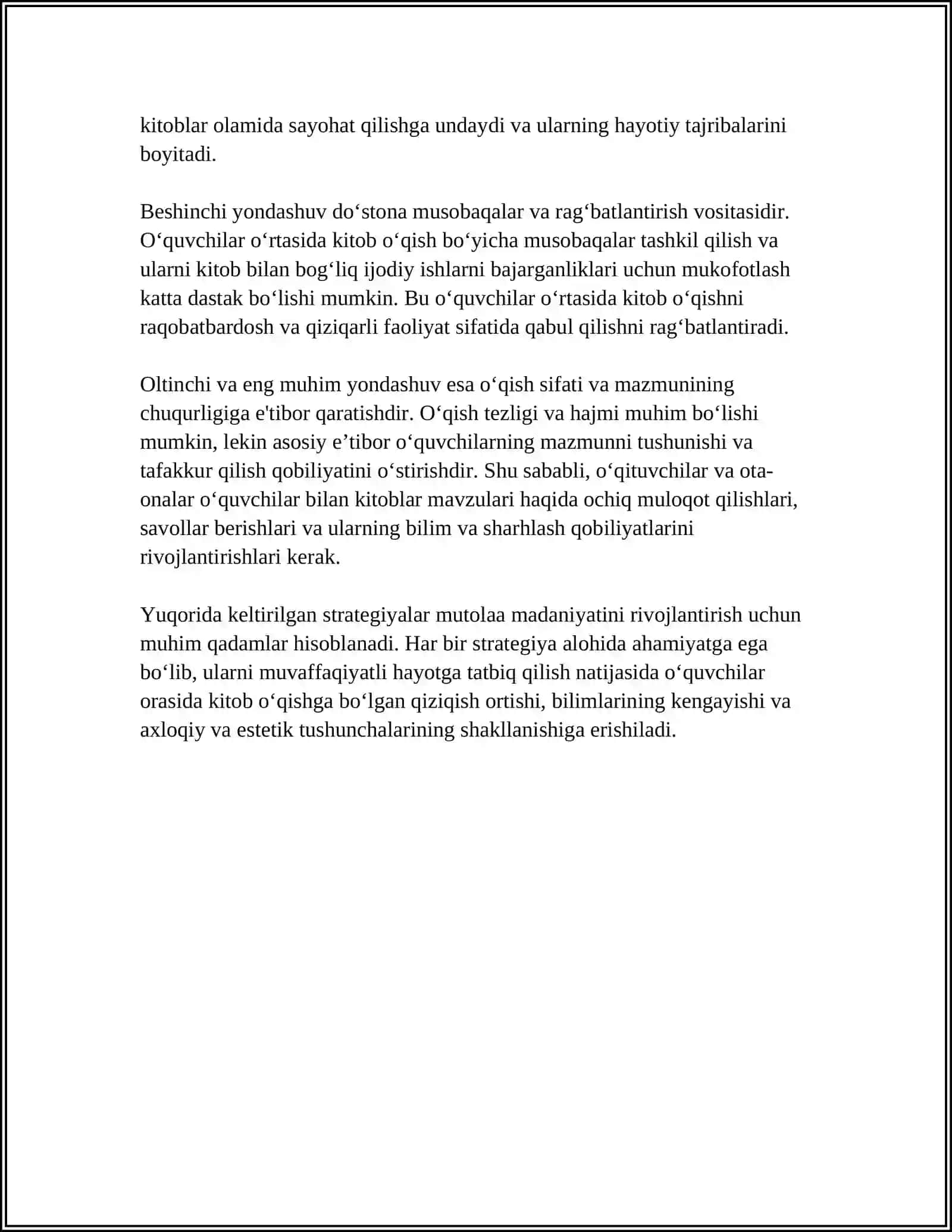 MUTOLAA MADANIYATINI RIVOJLANTIRISH TRENINGLARI 4