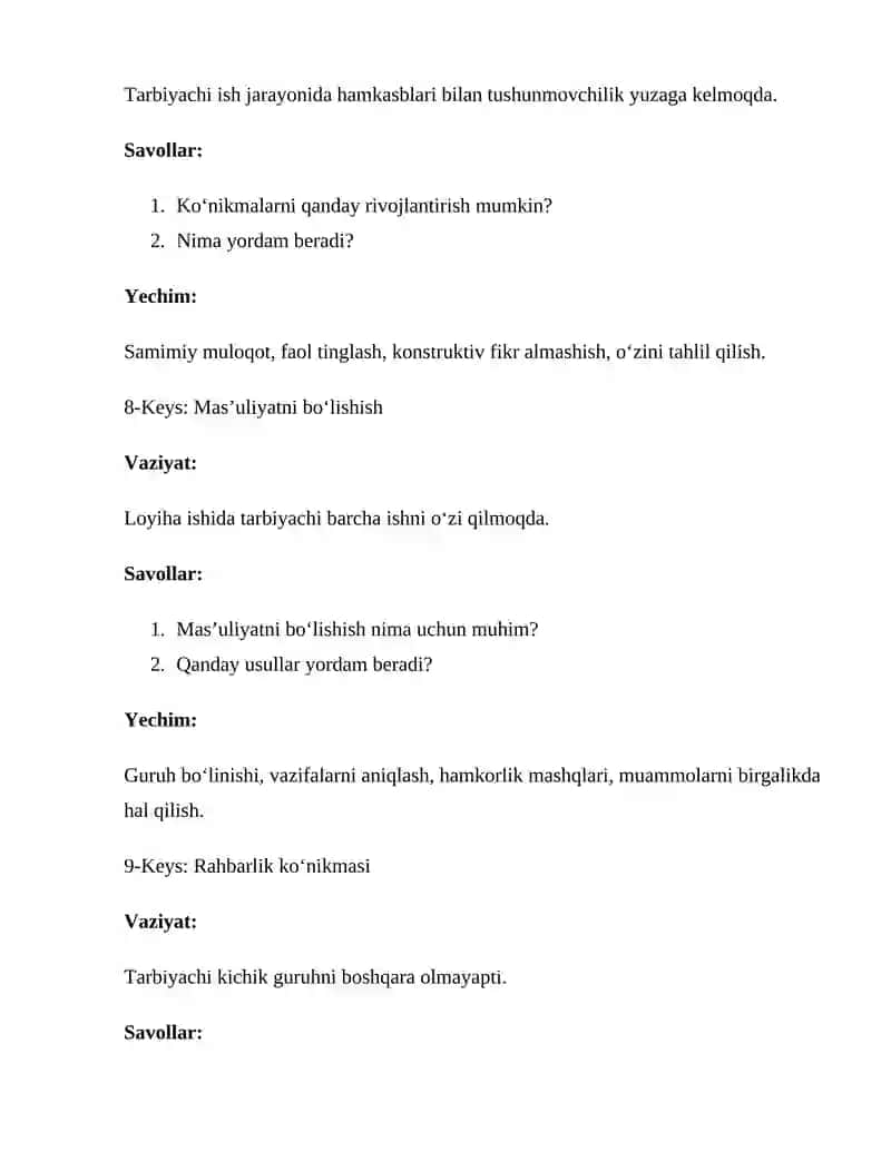 Tarbiyachi shaxsida ijtimoiy munosabatlarni rivojlantirishga oid kasbiy kompetentlini rivojlantirish 4