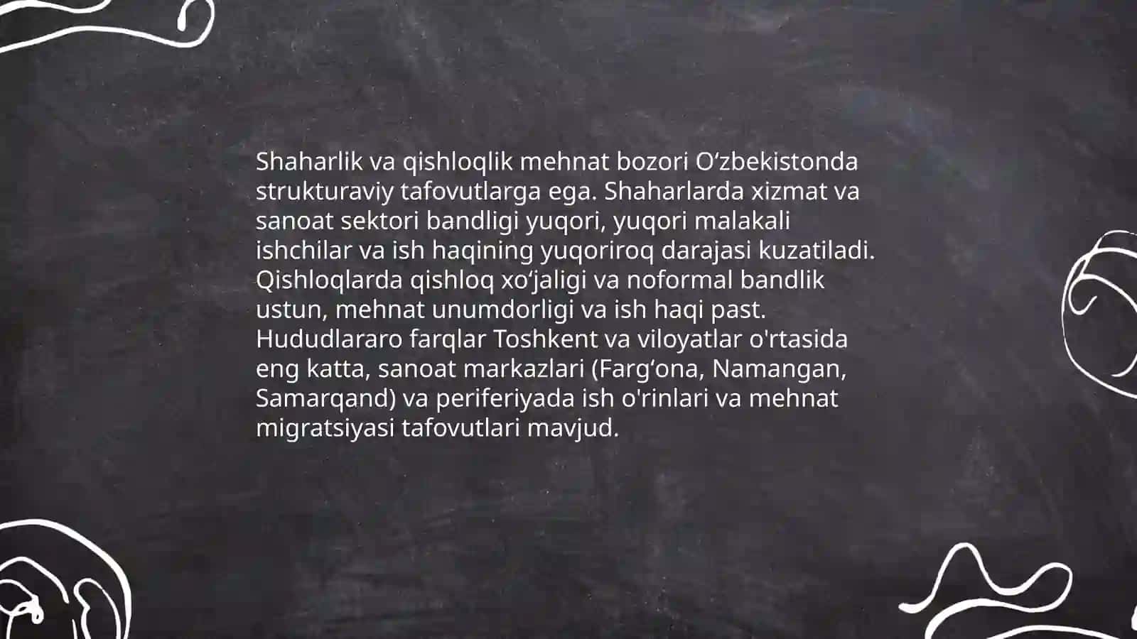 Oʻzbekiston aholisi va mehnat resurslari mehnat bozoriga geografik baho berish 4