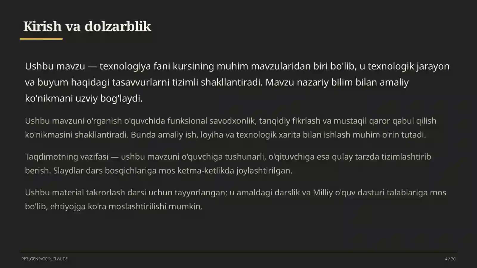 Ishlab chiqarish texnologiyalari va avtomatlashtirish (10-sinf) 4
