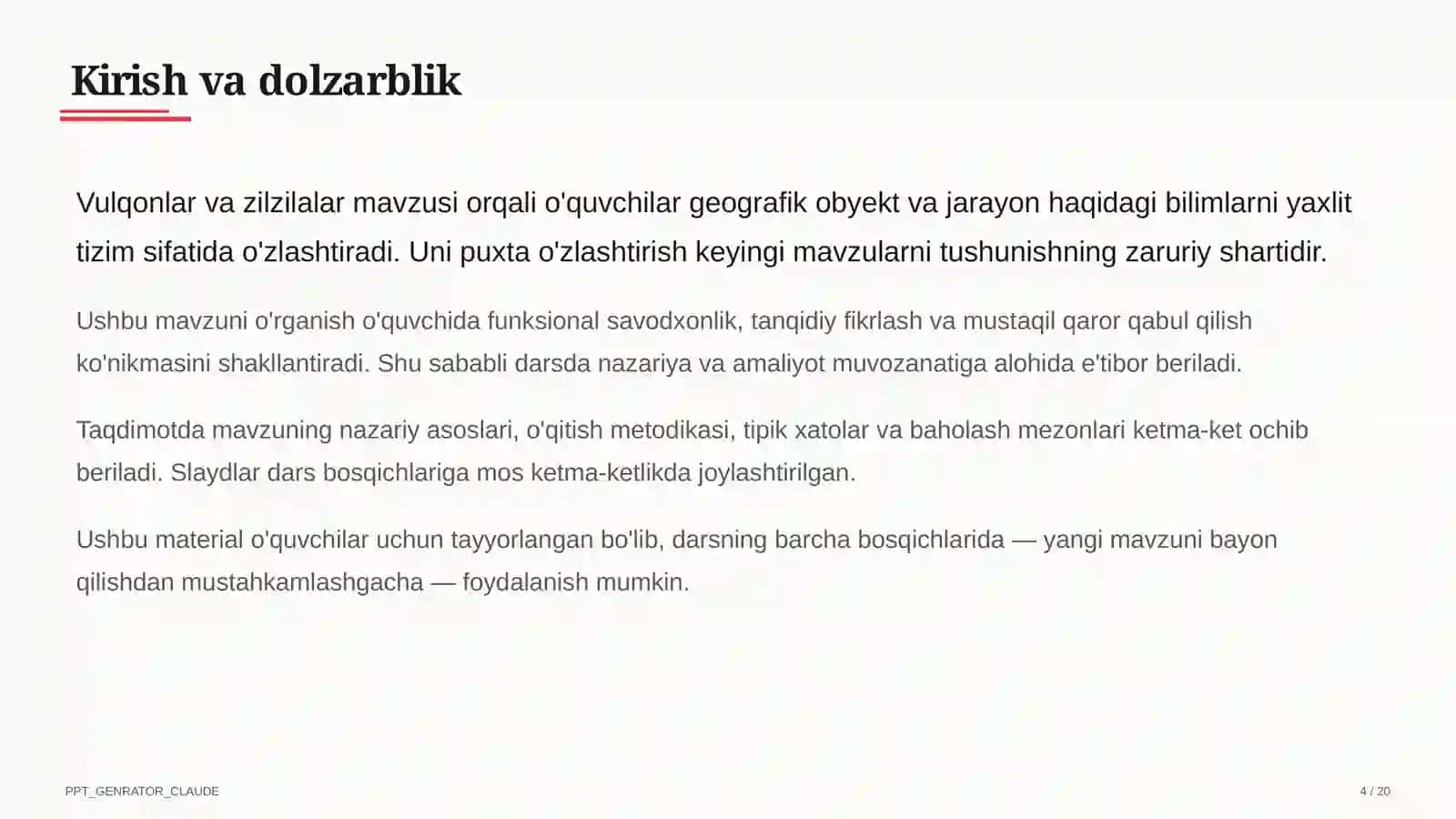 Vulqonlar va zilzilalar (5-sinf) 4