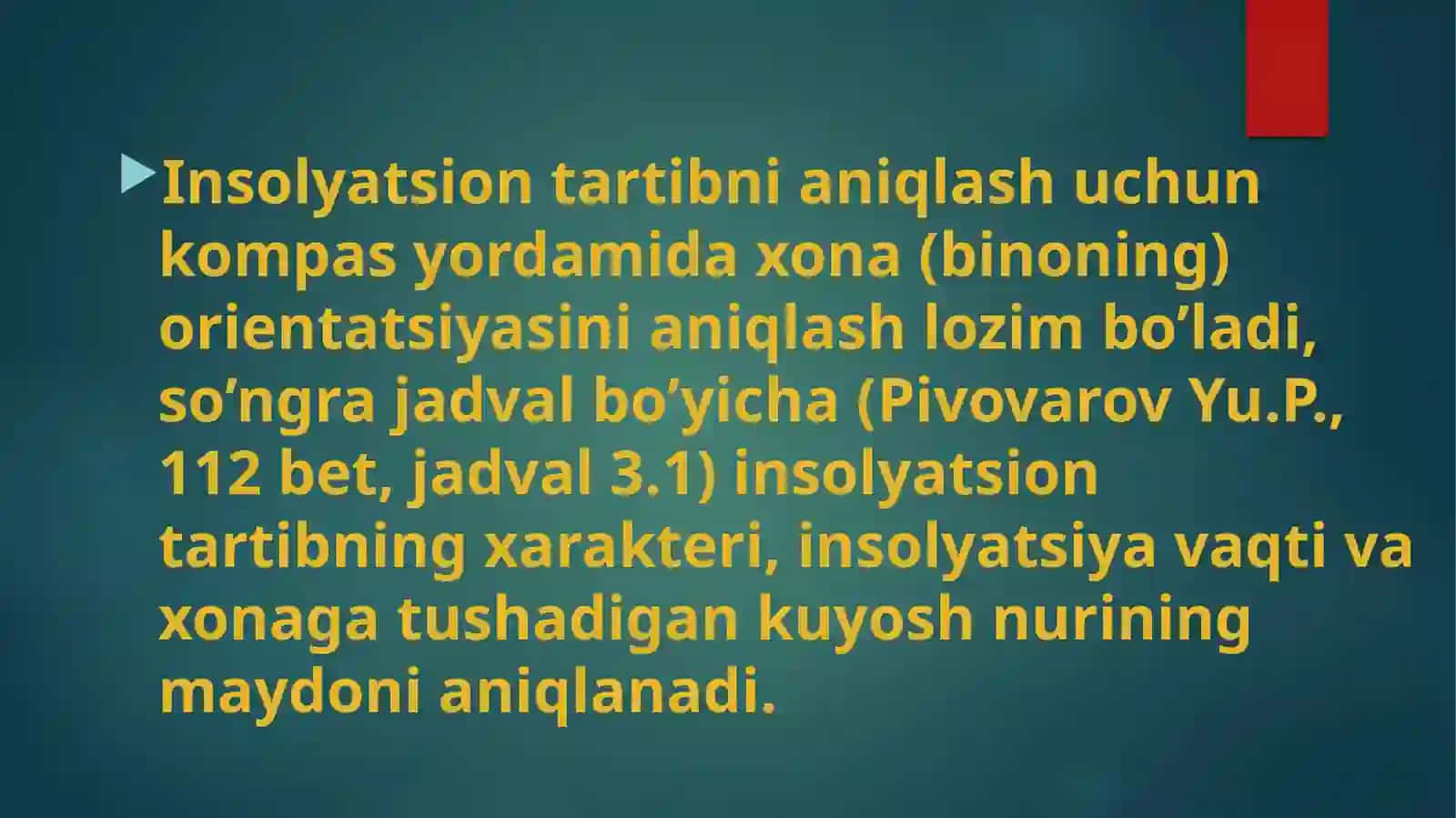 KASALXONA XONALARINING INSOLYATSIYASI VA YORITILISh KO’RSATKIChLARINI TЕKShIRISh 4