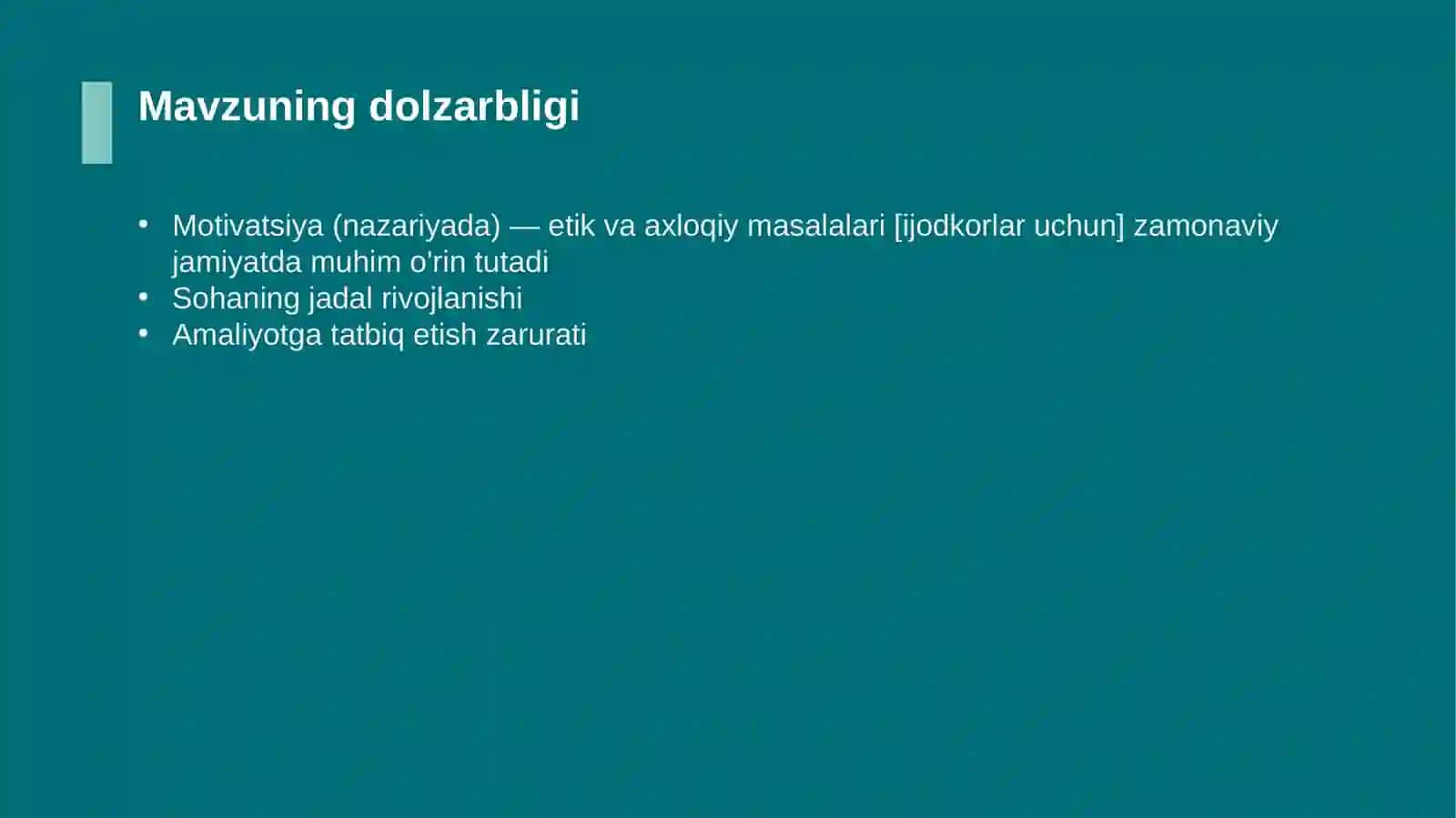Motivatsiya (nazariyada) — etik va axloqiy masalalari [ijodkorlar uchun] 4