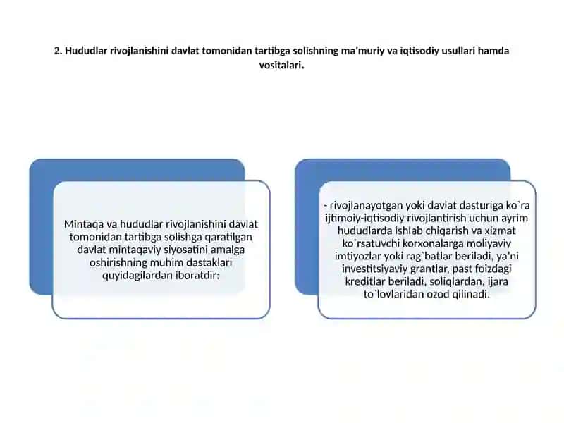 Davlatning mintaqaviy siyosati va hududlar rivojlanishining istiqbollari 4