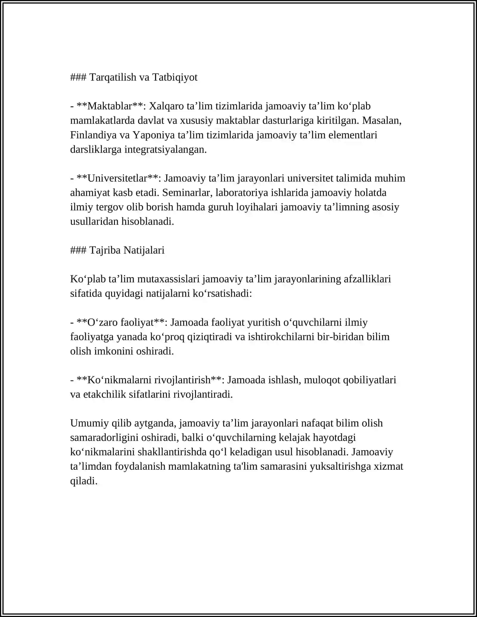 O’QUVCHILAR JAMOASI-YAXLIT PEDAGOGIK JARAYONNING ASOSIY SHAKLI 4