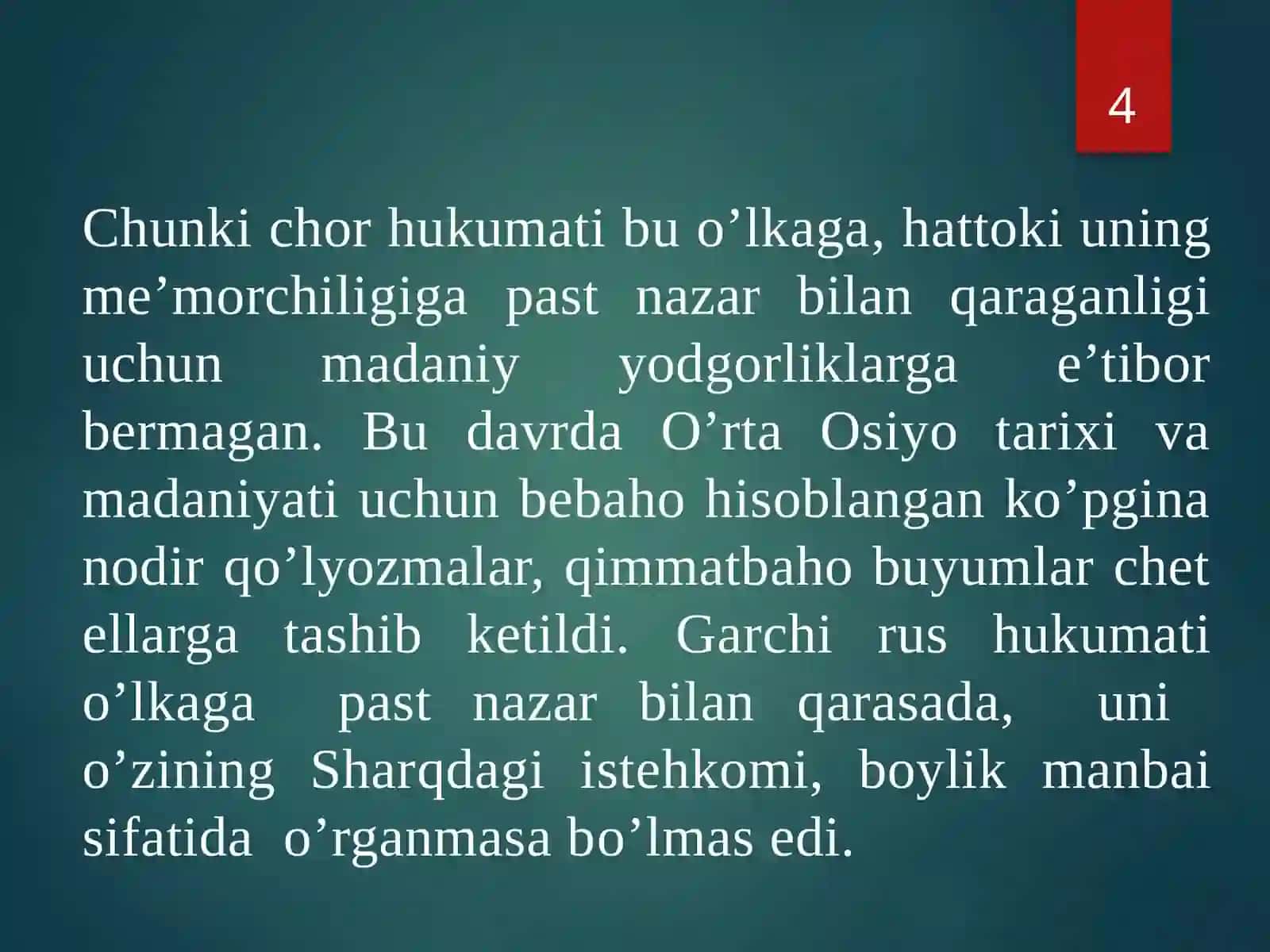 O’ZBEKISTONDA MUZEYLAR TARIXI, 1918-1991 YILLARDA O’ZBEKISTONDA MUZEYLAR FAOLIYATI 4