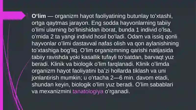 O’lim haqida tushunchalar 4