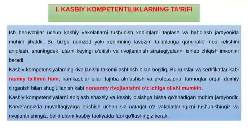 Kasbiy kompetensiyalar va ularning ishberuvchilar uchun ahamiyati 4