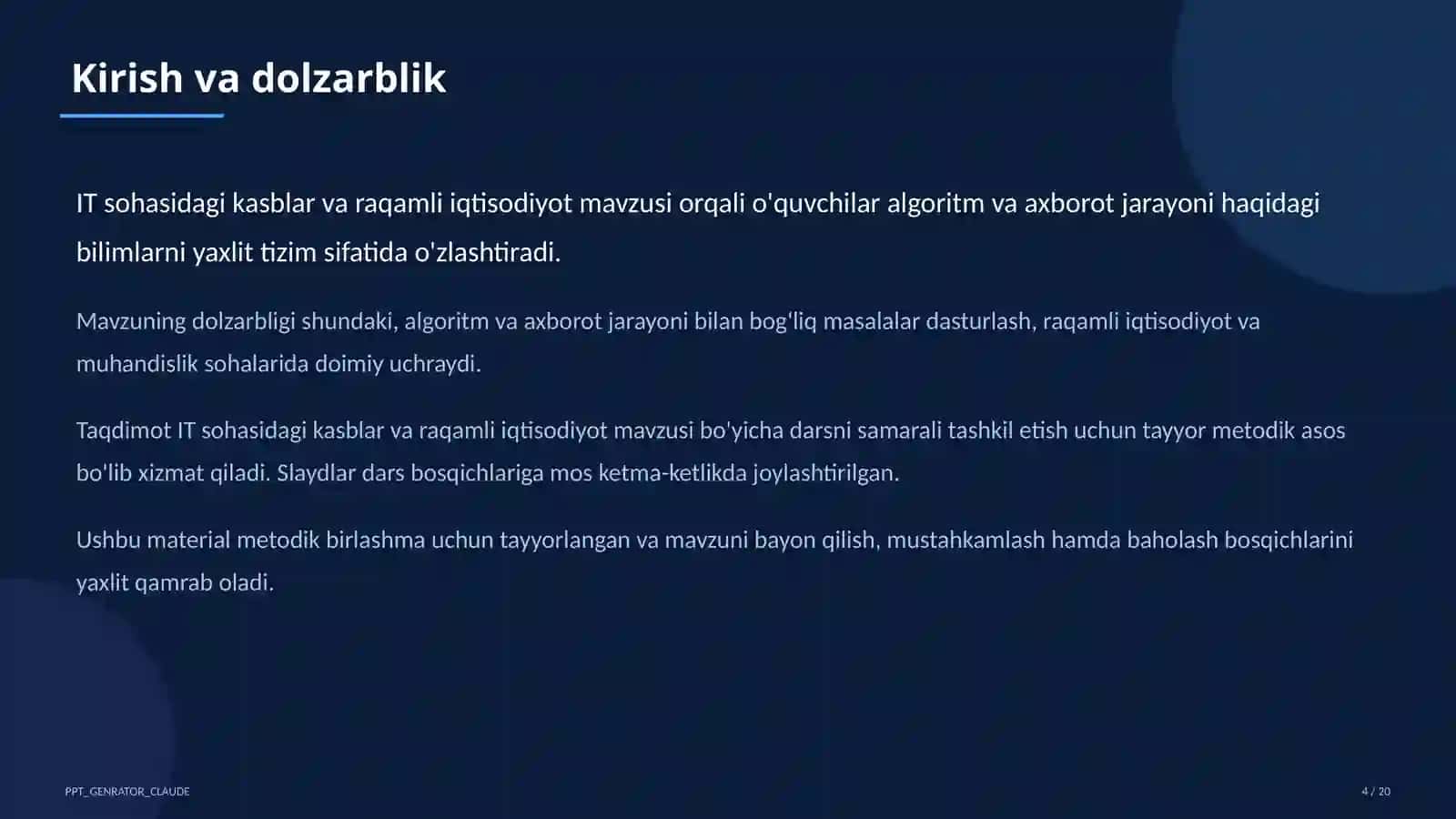 IT sohasidagi kasblar va raqamli iqtisodiyot (11-sinf) 4