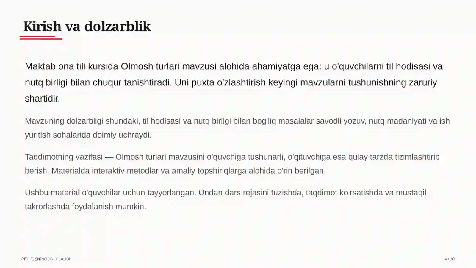 Olmosh turlari (6-sinf) 4