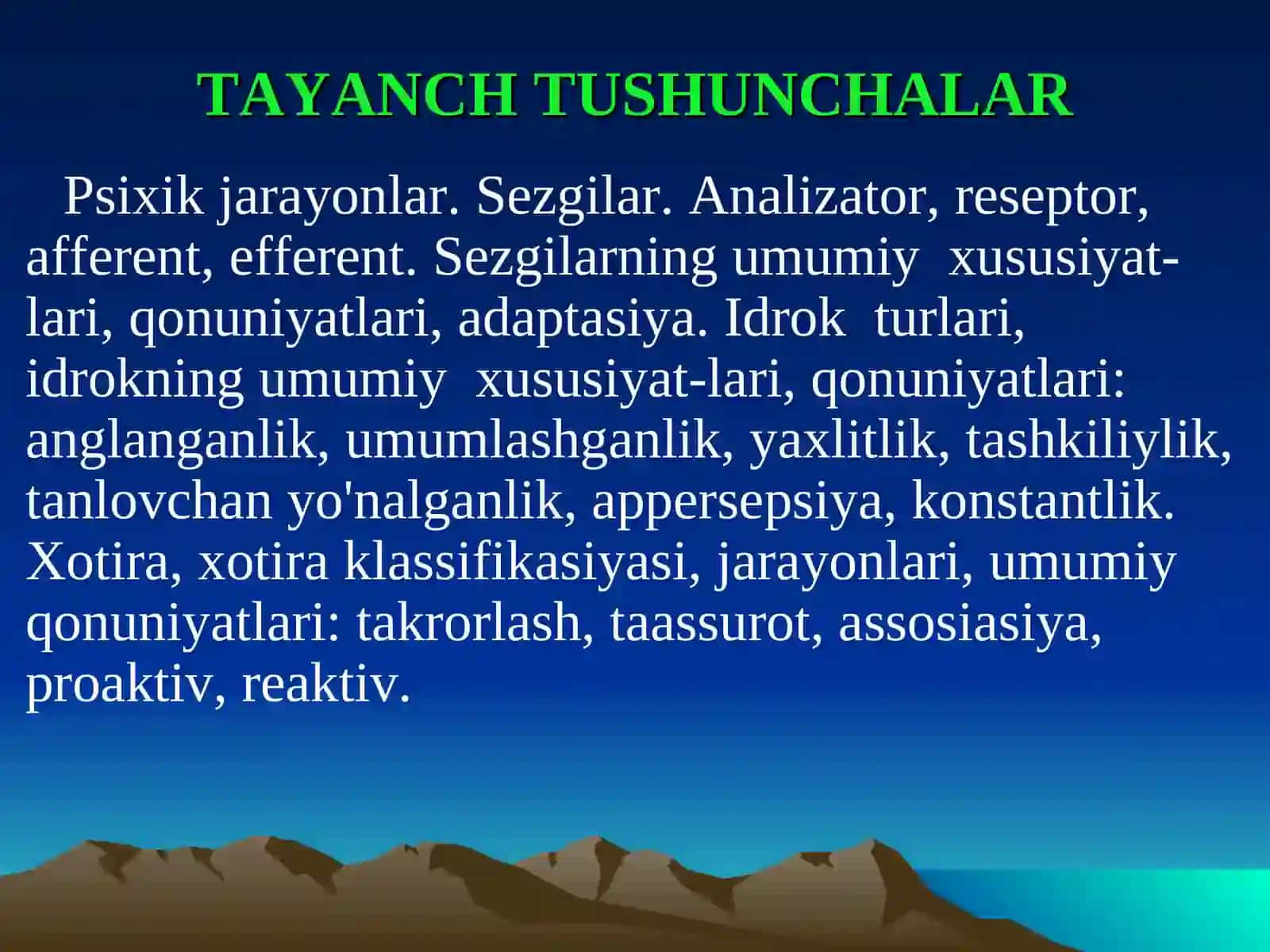 Shaxsining Bilishjarayonlari: Psixik Bilishjarayonlar 4