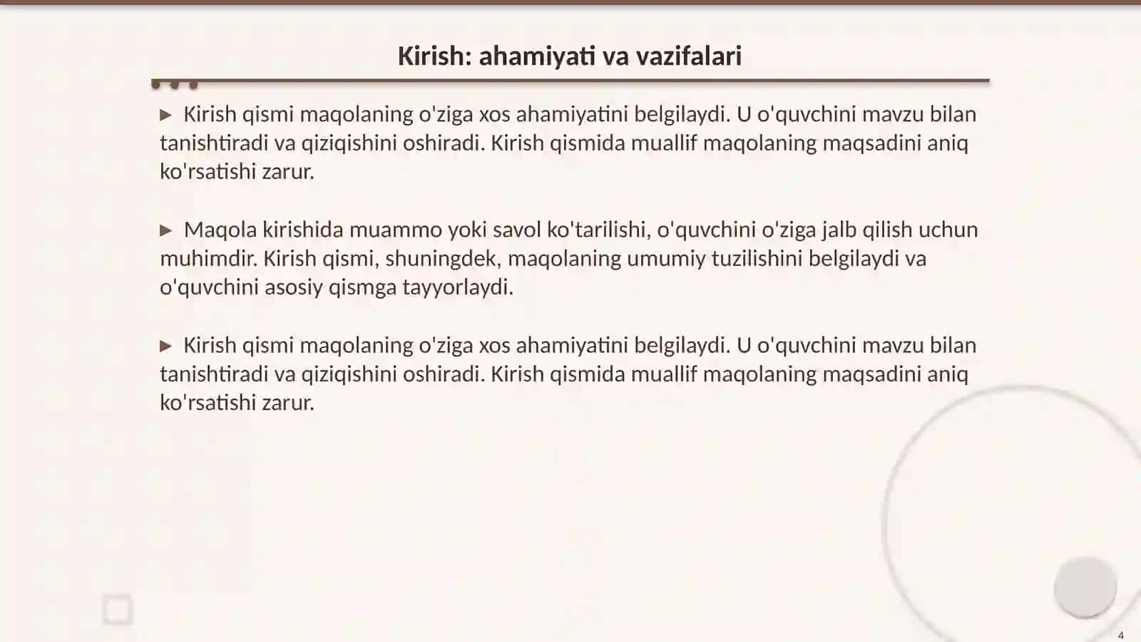 Maqolaning strukturaviy elementlari 4