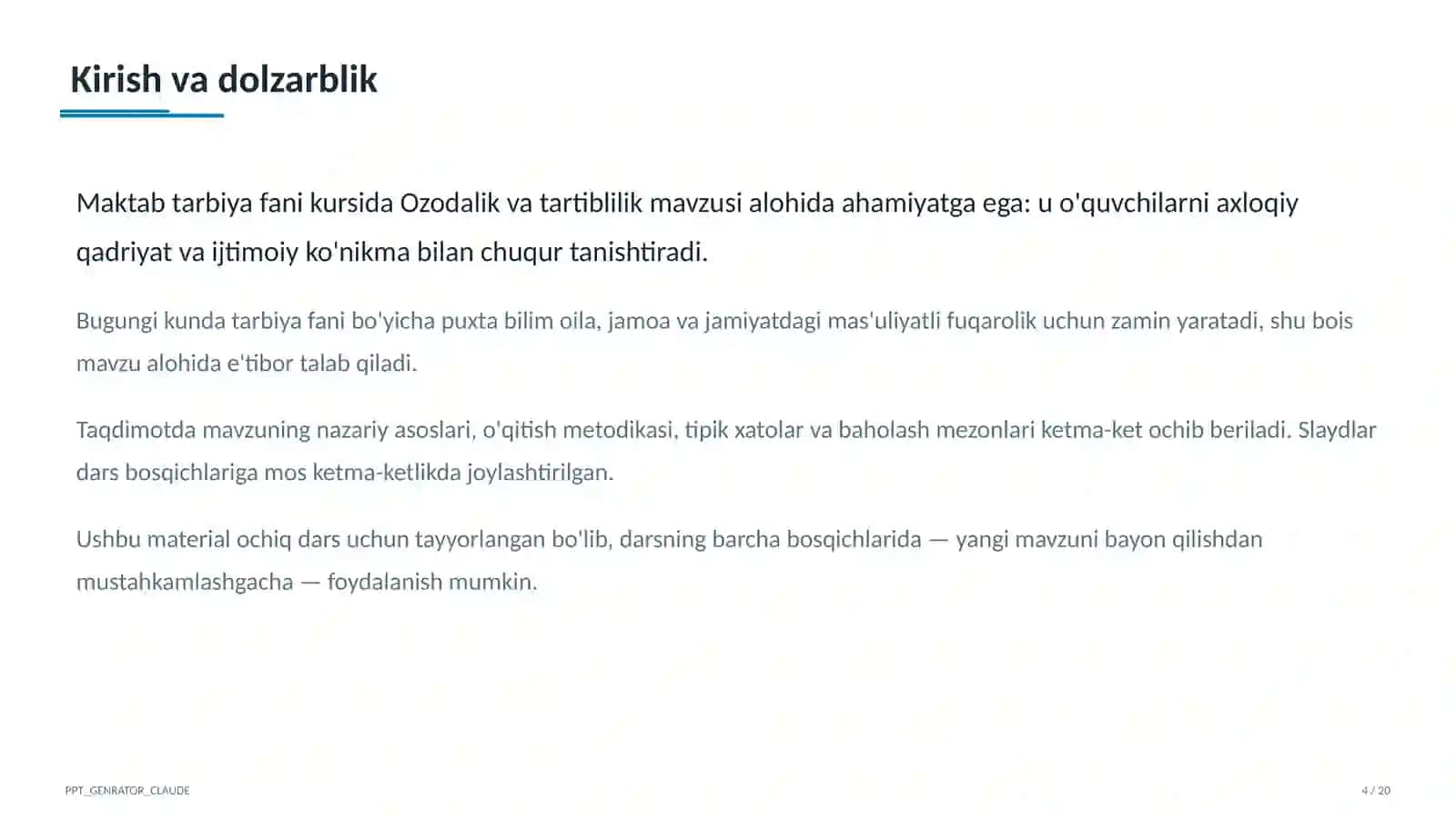 Ozodalik va tartiblilik (1-sinf) 4